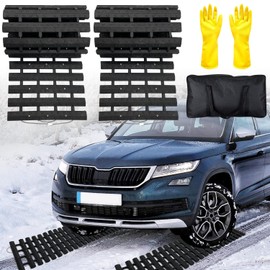 2024 Upgrade Emergency Devices 2 pcs Tire Traction Mats 39.3" (L) x 10.8" (W) , Portable for Snow, Ice, Mud, and Sand Used to Car, Truck, Van or Fleet Vehicle off road winter accessories (2PCS* 39in)