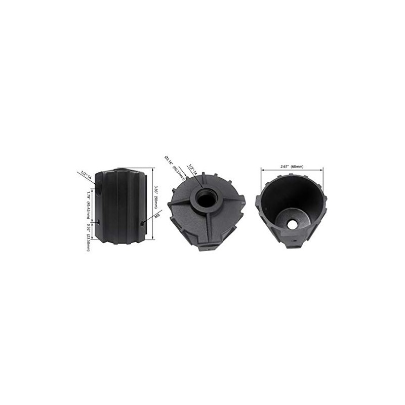 1/2" Knuckle Mount with 2-3/8" O.D. Round Pole Tenon Adapter