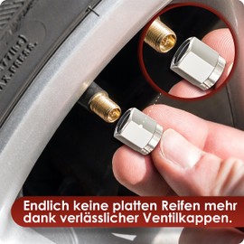 WEIDEBACH® Hexagonal aluminium valve caps, pack of 10, easy rotating valve caps, car, non-slip valve caps, bicycle valve caps, car valve cap, tyre valve caps