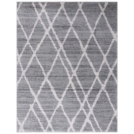 SAFAVIEH Adirondack Collection Area Rug - 9' x 12', Ivory & Silver, Modern Moroccan Design, Non-Shedding & Easy Care, Ideal for High Traffic Areas in Living Room, Bedroom (ADR128B)