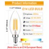 Lamsky E14 Base LED Filament Candle Shape Light Bulb,E14 European