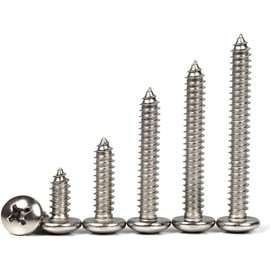 Drenky M4X50 50PCS Phillips Pan Head Screws 304 Stainless Steel Self-Tapping Screws Self-drilling Wood Screws Standard Cross Groove Full Thread Woodworking Fastener (M4X50 50Pcs)