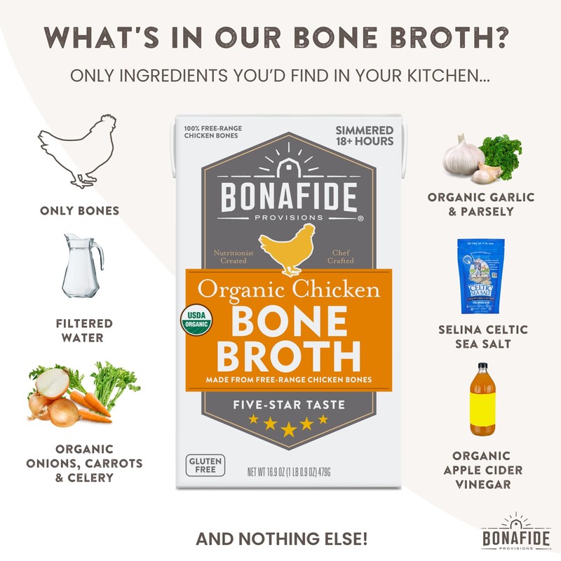 Bonafide Provisions Fresh Organic Chicken Bone Broth, 16.9oz - 6