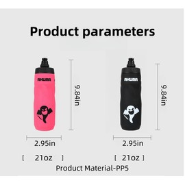 SPEQT Sport Insulated Water Bottle -BPA-Free Leak Proof Free Cycling & Sports Squeeze Bottle Fits Most Bike Cages Dustproof 21oz (black)
