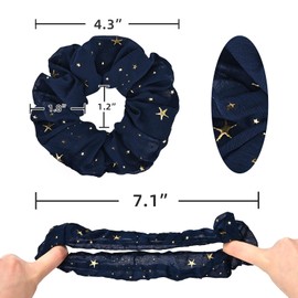 Yonchic 5-Piece Solid Stars Silk Satin Hair Ties, Cute Elastic Scrunchy Hair Bands Ponytail Holders for Women Girls, Elegant Star Scrunchies Hair Accessories for Thin Thick Hair (Chiffon)