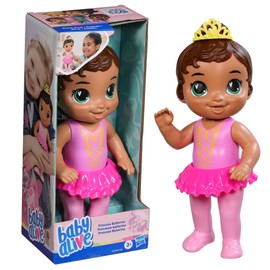 Baby Alive Princess Ballerina Brown Hair Baby Doll, Toys for 3 Year Old Girls & Boys & Up, 10.25 Inches/26 Centimeters