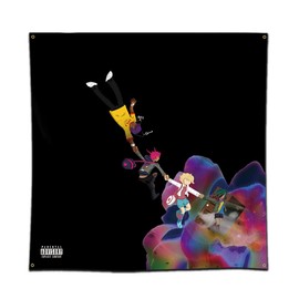 LCFhome Lil Uzi Vert vs. The World 2 Tapestry Wall Tapestry Banner Flag Rapper Tapestry Music Album Cover Poster Tapestry Flag 3x3FT/90x90cm