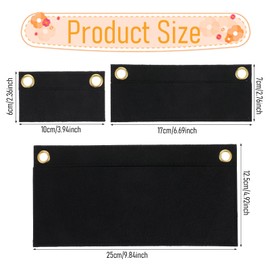 Mabor 3 Pcs Purse Insert Organizer, Crossbody Conversion Liner 3 Sizes Purse Organizer Insert with Eyelet for Women Envelope Bag Clutch Bag Handbags(No Chain)