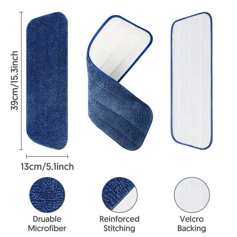 7 Count Reusable Microfiber Mop Pads for Swiffer PowerMop- MEXERRIS