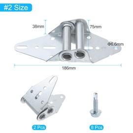 uxcell 2 Set Garage Door Hinge #2 Hinge, 14 Gauge Steel with Galvanized Finish Garage Door Replacement Hinge with Screws