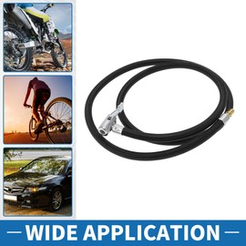 A ABSOPRO Tyre Inflator Extension Tube Durable 130 cm M8 x 0.8 15.5 mm OD Air Compressor Extension Hose Adapter Tyre Valve with Thread Adapter Nylon Black 1 Set