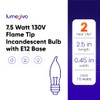 lumenivo 7.5 Watt Light Bulbs 120V/130V Bent Tip Candelabra, Flame