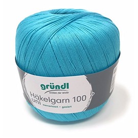 Gründl crochet yarn 100, filet crochet yarn, 100% cotton, 100 g. Cone, various colours