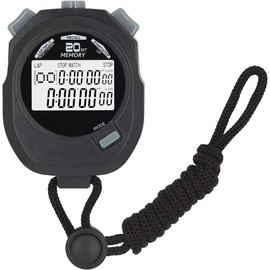 Stopwatch, Amble Countdown Timer and Stopwatch Record 20 Memories Lap Split Time with Tally Counter and Calendar Clock with Alarm for Sports Coaches and Referees