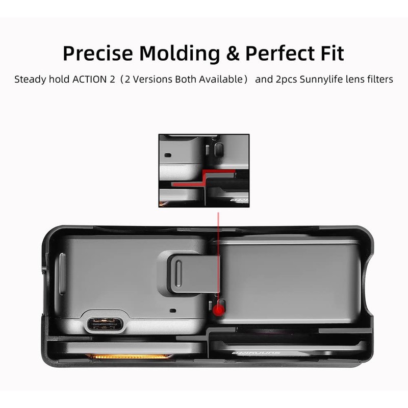 Protective Case for DJI Action 2, Cochanvie Sunnylife Mini Protective