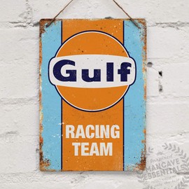Gulf Racing Replica Vintage Retro Garage Shed Car Tin Sign Metal Sign Metal Poster Metal Decor Metal Painting Wall Sticker Vintage TIN SIGN 7.8 * 11.8 inch(L * W)