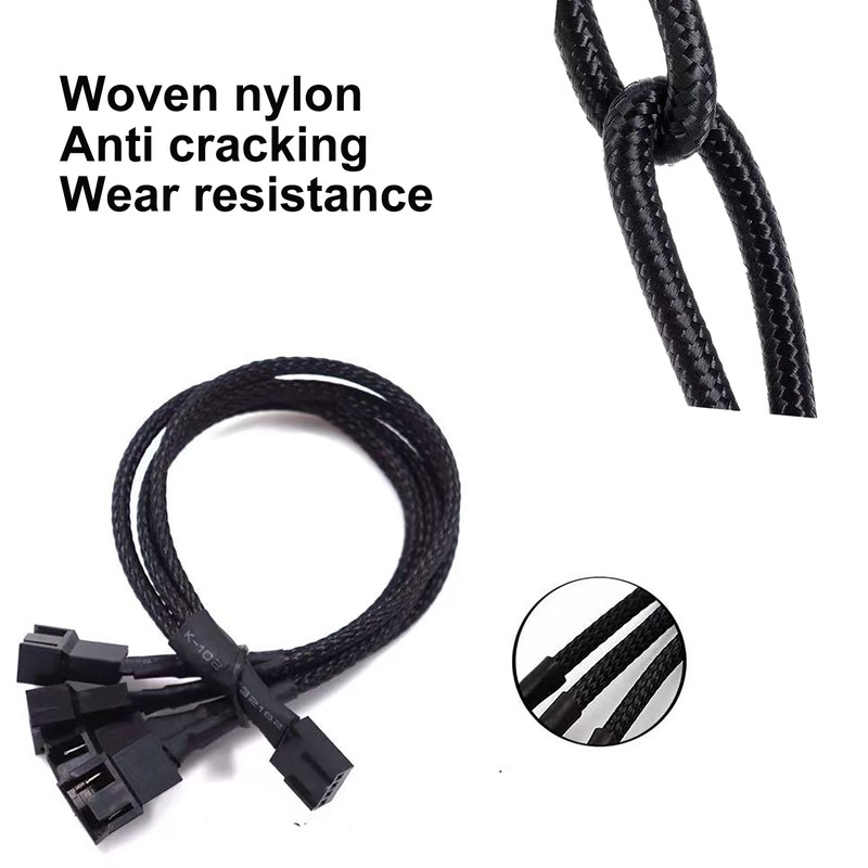 yomgam 3 Way 4 Pin PWM Fan Splitter Cable,12 inch