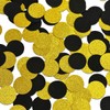 Glitter Confetti Circles Party Decorations, Black and Gold Confetti Circle