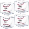 VOLEAAR Baseball Display Case 4 Pack, UV Protected Acrylic Square