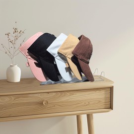 Hestiyaa Hat Stand for Baseball Caps Display and Organiser - 2 Pack, No Installation Acrylic Hat Holder for 10 Baseball Caps for Bedroom, Closet, Dresser (White)