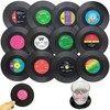 BDSHUNBF Pack of 12 Vinyl Record Coasters, Coasters with Holder,