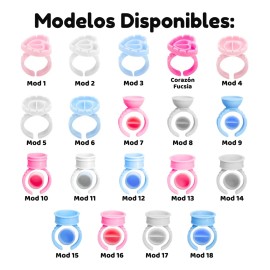 Anillo Para Pegamento Pestañas Soporte Ajustable Set F