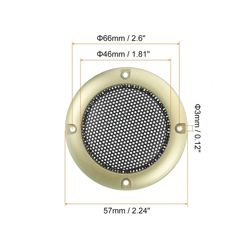 MECCANIXITY 4 Pcs 2inch Black Speaker Grill Mesh Metal Woofer
