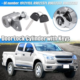 X AUTOHAUX 1 Set Front Left Right Side Door Lock Cylinder with Keys for Chevy Colorado for GMC Canyon 2004-2012 for Hummer H3 2006-2010 19121155 89022371