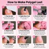 GlimightyX Polygel Toenail Kit, Clear White Pink with Toe Dual