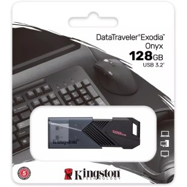 Kingston DataTraveler Exodia Onyx Flash Drive 3.2 USB Pen Drive Memory Stick - 128 GB