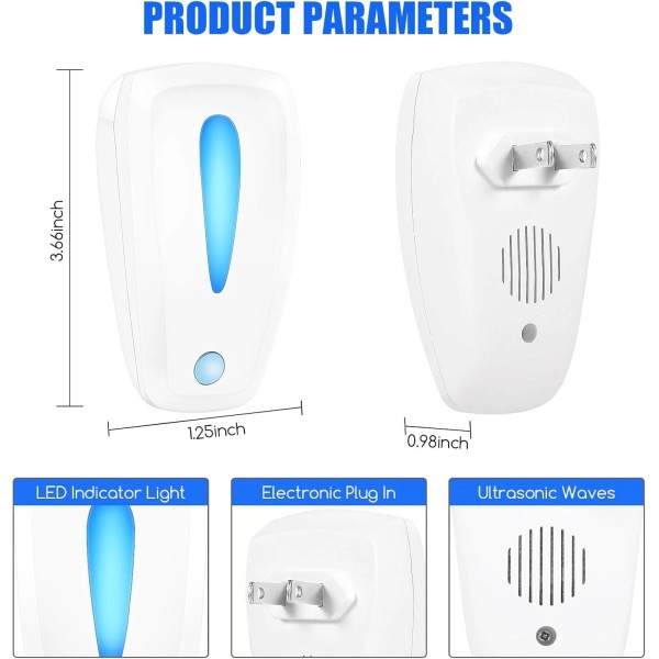 Jahy2Tech 6 Packs Ultrasonic Electronic Insect Repellent Indoor Pest Control