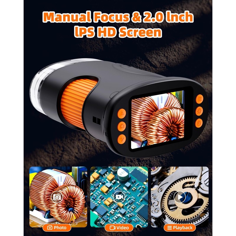 1000X Coin Microscope with Lights, Digital Handheld Coin Magnifier with