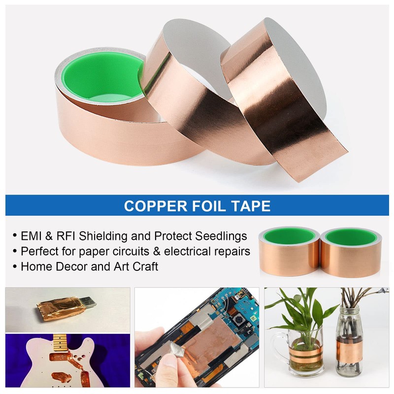 BOMEI PACK Copper Tape 2 Pack 1.97mil x 2inch x