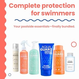 AQUA GUARD Kit De Rescate Capilar Para Nadadores  Proteccin Pre-Natacin Y Reparacin Post-Natacin  Incluye Protector Capilar, Champ, Acondicionador,...