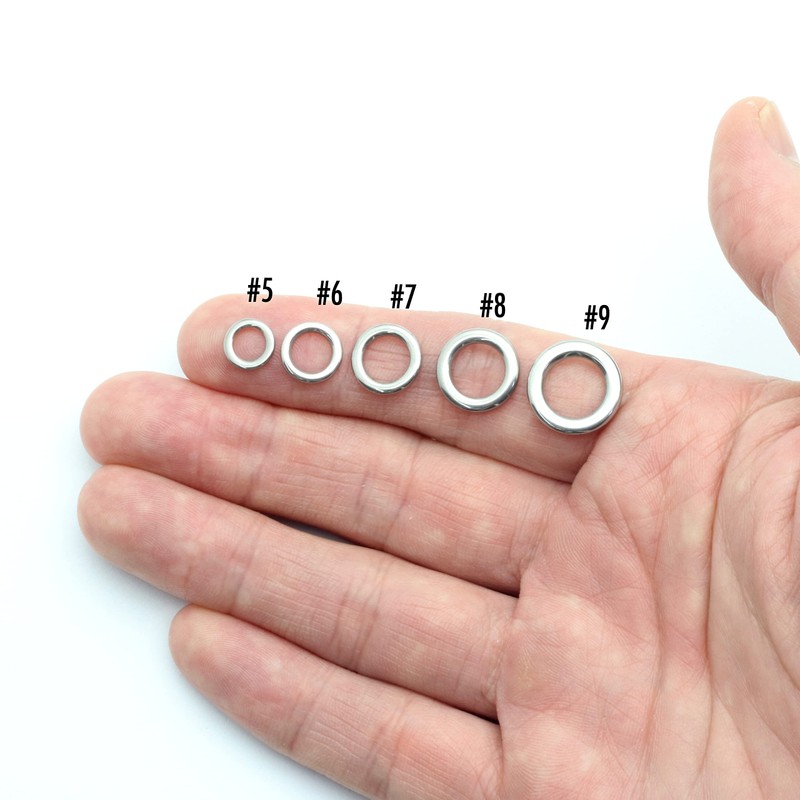 TUNUKE Solid Ring Split Ring Value Fishing (#6, Solid Ring)