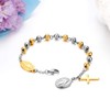 JewelryWe Jewellery Rosary Bracelet, Stainless Steel Virgin Mary Catholic Holy