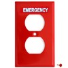 Emergency Red Outlet Covers, Duplex Receptacle Switch Wall Plate, 1-Gang