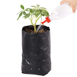 EUBEISAQI 100PCS Plant Grow Bags | Thickened Degradable Flower Vegetable Nursery Bags | Breathable Plant Seeding Bags Grow Bags Assorted Sizes Nursing Growing Pouch for Vegetables, Flowers