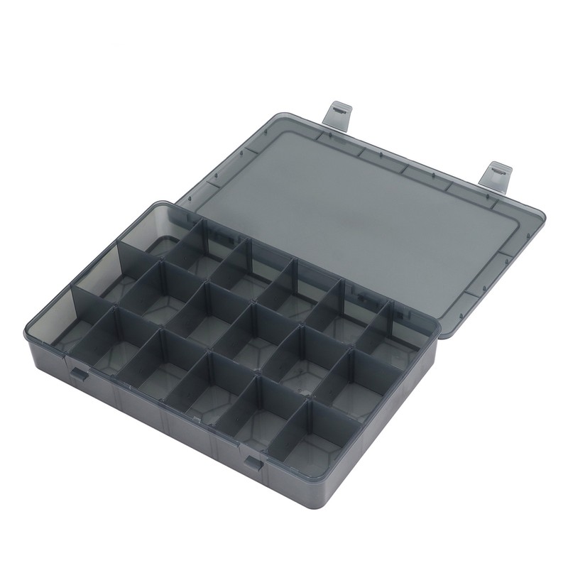 Multi Compartment Parts Box Removable Divider Transparent Plastic 18 Grids