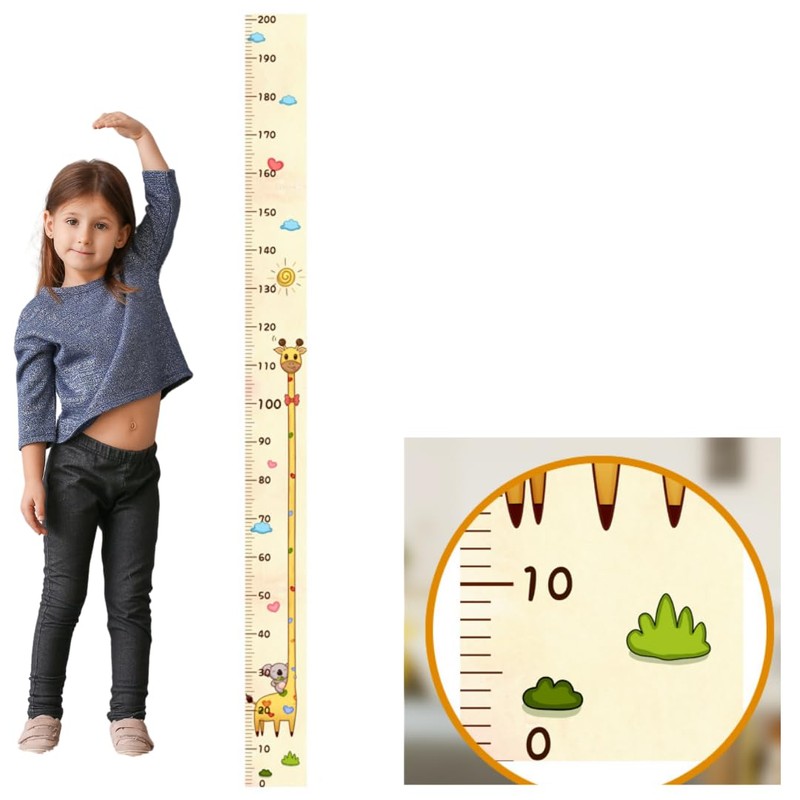 BEAU LLASSANA Children's Height Scale, Wall Mounted Height Scale, Measuring