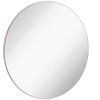Contemporary Thin Natural Wood Edge Circular Wall Mirror | Glass