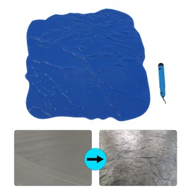 18x18in Concrete Stamps Mat Blue Concrete Seamless Cement Stamping Tools Polyurethane Brick Slate Stone Texture Stamping Pad with Edge Trimmer for Imprinting Concrete, Blue (18x18in)