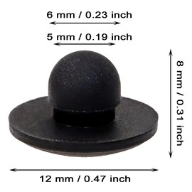 ONLYKXY 10 Pcs Silicone Round Snap in Type Locking Furniture Hole Plugs Button Protective Cover Cap Head (5mm/0.19inch, Black)