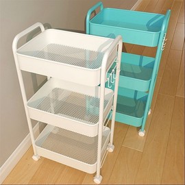 Multi-Layer Rolling Storage Cart for Under Desk, Kitchen, Living Room, Bedroom & Bathroom Rolling 5-Tier - Classic Black 4ea