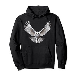 Snowy Owl Flying, Ornithology Snowy Owl Pullover Hoodie
