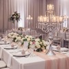 Silver Candelabra Table Centerpieces: 5 Arm Crystal Pendant Candle Holders