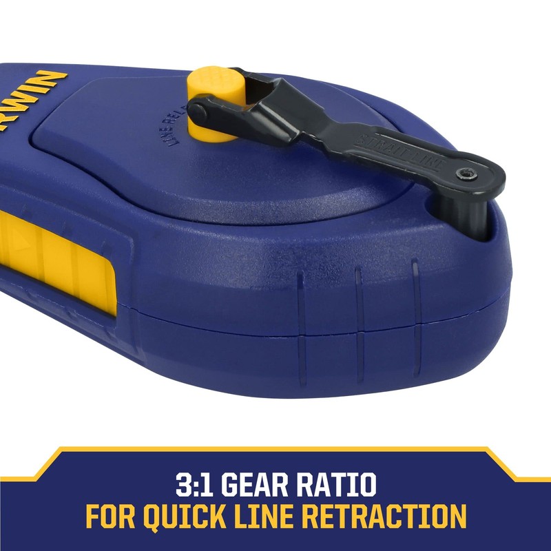 IRWIN Tools STRAIT-LINE COMPACT Chalk Reel, with Blue Chalk, 100