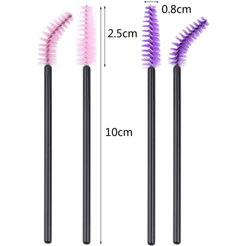 Eyelash Brush Disposable Eyelash Brushes Pink Purple Pack of 200