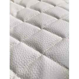 luvfabrics Diamond Quilted Faux Leather Vinyl Foam Backed- Automotive, Headliner, Furniture Upholstery, DIY Projects, Headboards, Home Decor & More! 54" Wide (White)