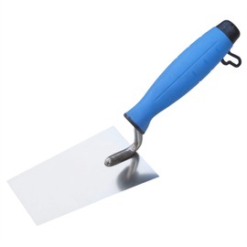 Toolty Stainless Steel Bucket Trowel - 140mm - Rubber Handle - for Scooping-Scraping: Motar, Cement, Plaster - Masonry, Brickwork DIY - TLTY-1201